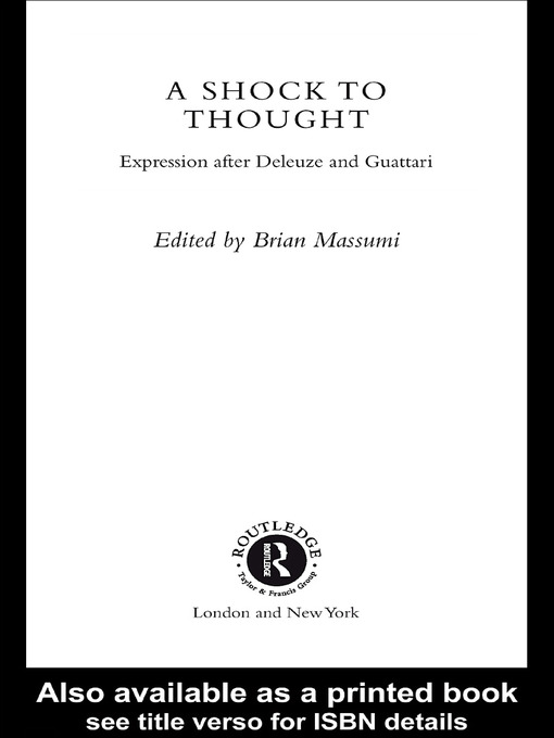 Title details for A Shock to Thought by Brian Massumi - Available